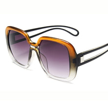 Load image into Gallery viewer, Square Big Frame Sunglasses Ladies Gradient Color Leopard Print Frame Hollow Temple Sunglasses Trend Men&#39;s Sunglasses