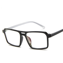 Load image into Gallery viewer, Square Black White Glasses frame for men women fake transparent eyeglasses Prescription Spectacles clear lens no degree
