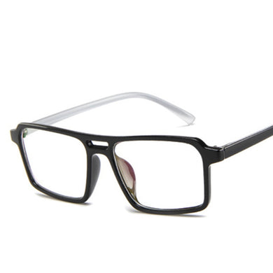 Square Black White Glasses frame for men women fake transparent eyeglasses Prescription Spectacles clear lens no degree