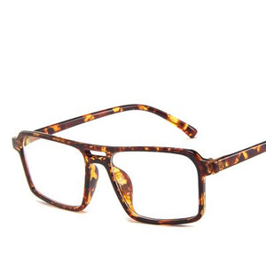 Square Black White Glasses frame for men women fake transparent eyeglasses Prescription Spectacles clear lens no degree