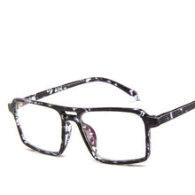 Load image into Gallery viewer, Square Black White Glasses frame for men women fake transparent eyeglasses Prescription Spectacles clear lens no degree