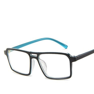 Square Black White Glasses frame for men women fake transparent eyeglasses Prescription Spectacles clear lens no degree