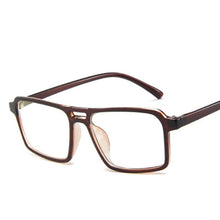 Load image into Gallery viewer, Square Black White Glasses frame for men women fake transparent eyeglasses Prescription Spectacles clear lens no degree
