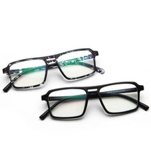 Load image into Gallery viewer, Square Black White Glasses frame for men women fake transparent eyeglasses Prescription Spectacles clear lens no degree
