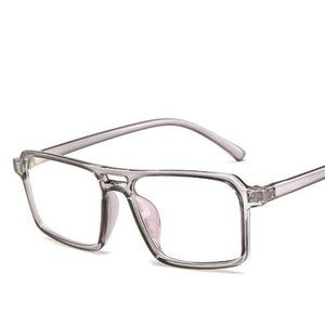 Square Black White Glasses frame for men women fake transparent eyeglasses Prescription Spectacles clear lens no degree