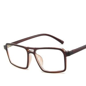 Square Black White Glasses frame for men women fake transparent eyeglasses Prescription Spectacles clear lens no degree