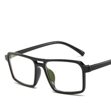 Load image into Gallery viewer, Square Black White Glasses frame for men women fake transparent eyeglasses Prescription Spectacles clear lens no degree