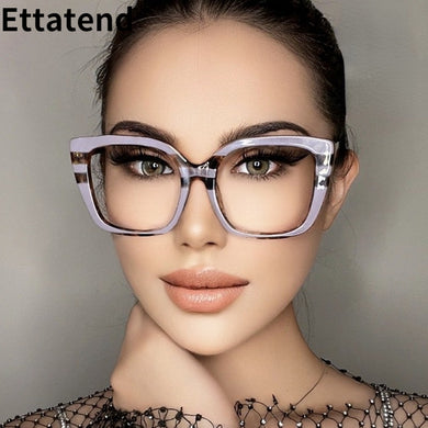 Square Computer Glasses Women TR90 Blue Light Blocking Eyeglasses Vintage Anti Blue-Ray Frames UV400 Female Eyewear