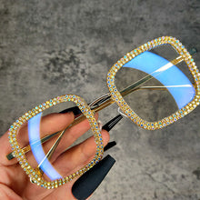 Load image into Gallery viewer, Square Diamond Sunglasses 2023 Anti-Blue Light Glasses Women  Brand Designer Rectangle Oculos De Sol Feminino