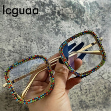 Load image into Gallery viewer, Square Diamond Sunglasses 2023 Anti-Blue Light Glasses Women  Brand Designer Rectangle Oculos De Sol Feminino