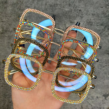 Load image into Gallery viewer, Square Diamond Sunglasses 2023 Anti-Blue Light Glasses Women  Brand Designer Rectangle Oculos De Sol Feminino