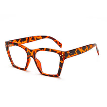 Carica l&#39;immagine nel visualizzatore di Gallery, Square Eyeglasses Woman Classic Leopard Large Frame Glasses Frame For Men Glasses Euro American Style  Eyewear
