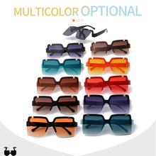 Load image into Gallery viewer, Square Flip Lens Sunglasses Women Men Oversized Gradient Shades Glasses Female  Brand Designer Eyewear UV400