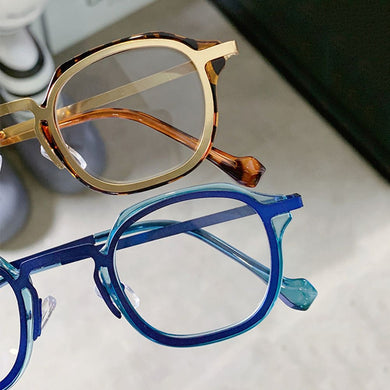 Square Frame Anti-UV Blue Rays Glasses Metal TR90 Eyeglasses Computer Goggles Men Women Eyewear Vision Care