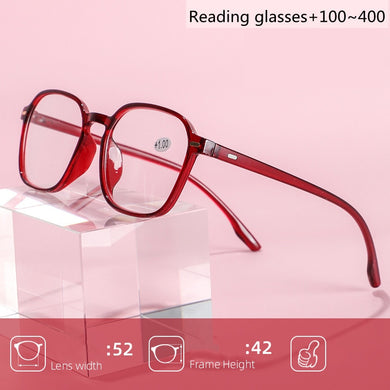 Square Frame Reading Glasses Men Women Oversized Frame High-definition Presbyopia Eyeglasses Diopter +1.0~+ 3.00