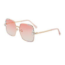 Load image into Gallery viewer, Square Frame Sunglasses Women  Rhinestone Sun Glasses Brand Designer Eyeglasses Diamond Glasses Clear Lens Uv400