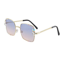 Load image into Gallery viewer, Square Frame Sunglasses Women  Rhinestone Sun Glasses Brand Designer Eyeglasses Diamond Glasses Clear Lens Uv400