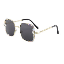 Load image into Gallery viewer, Square Frame Sunglasses Women  Rhinestone Sun Glasses Brand Designer Eyeglasses Diamond Glasses Clear Lens Uv400