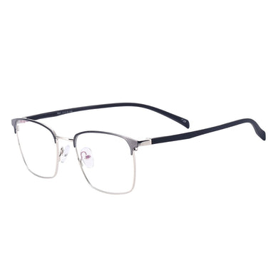 Square Full Rim Black Men And Women Metal And TR90 Temple Optical Spectacles Frame For Myopia Prescription Lenses