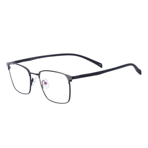 Square Full Rim Black Men And Women Metal And TR90 Temple Optical Spectacles Frame For Myopia Prescription Lenses