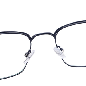 Square Full Rim Black Men And Women Metal And TR90 Temple Optical Spectacles Frame For Myopia Prescription Lenses