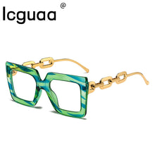 Carica l&#39;immagine nel visualizzatore di Gallery, Occhiali quadrati con montatura grande 2023 Occhiali semplici Occhiali da vista Occhiali da computer anti luce blu da donna 