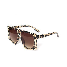 Carica l&#39;immagine nel visualizzatore di Gallery, Square Leopard Large Frame  Women Sunglasses Simple Round Face  Lady Sun Glasses Shades glasses Women Eyewear Gifts