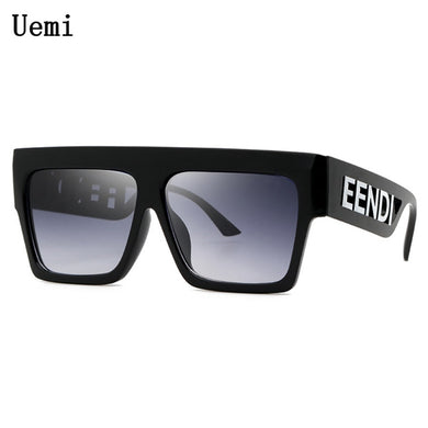 Occhiali da sole oversize quadrati per donna uomo con lettere Occhiali da sole vintage con montatura grande e design retrò UV400 Eyewea