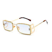Load image into Gallery viewer, Square Rhinestone Sunglasses Ladies  Brand Designer Retro Sunglasses Oversized Men&#39;s Accessories Glasses UV400