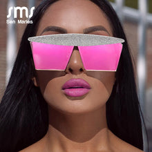 Load image into Gallery viewer, Square Rhinestones Sunglasses Women 2023  Mirror Steampunk Sun Glasses Men Eyewear Shades UV400 oculos glasses