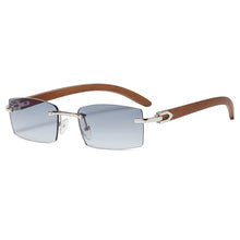 Load image into Gallery viewer, Square Rimless Classic Men&#39;s Sunglasses Wooden Frame Women Rectangle Small Lens Male Driving Sun Glasses UV400 Shades