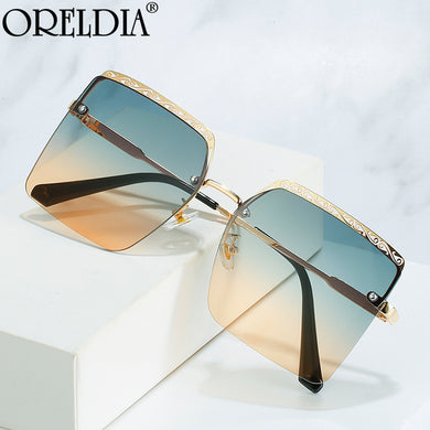 Square Rimless Sunglasses 2023 Women Men Gradient Lenes Sun Glasses Shades Eyewear Female  Brand Eyeglasses UV400