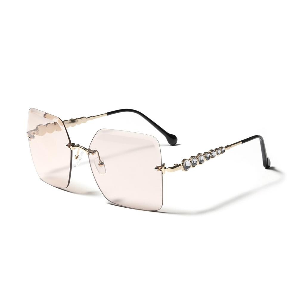 Square Rimless Sunglasses Women Small Sun glasses Shades 2023  Brand Metal Sunglass UV400 Eyewear