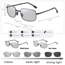 Load image into Gallery viewer, Square Sunglasses For Men Photochromic Polarized Glasses Women Foldable Chameleon Eyewear Anti-Glare gafas de sol hombre