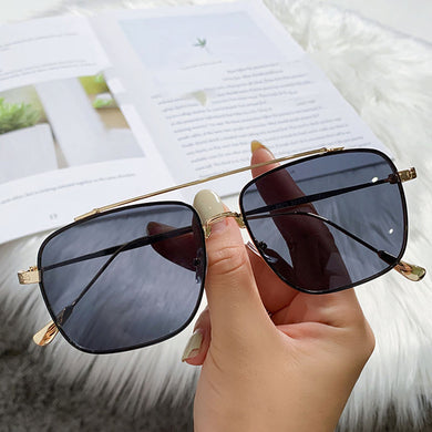 Square Sunglasses  Brand Design Vintage Women Men Square Metal Sun Glasses UV400 Shades Eyewear Oculos de sol