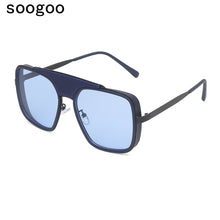 Load image into Gallery viewer, Square Sunglasses Men 2023 Trendy Mechanical Big Frame Sun Glasses  Brand Designer Eyeglasses UV400 Lunettes