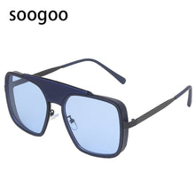 Load image into Gallery viewer, Square Sunglasses Men 2023 Trendy Mechanical Big Frame Sun Glasses  Brand Designer Eyeglasses UV400 Lunettes