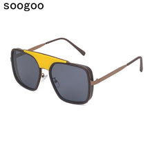 Load image into Gallery viewer, Square Sunglasses Men 2023 Trendy Mechanical Big Frame Sun Glasses  Brand Designer Eyeglasses UV400 Lunettes