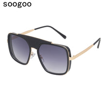 Load image into Gallery viewer, Square Sunglasses Men 2023 Trendy Mechanical Big Frame Sun Glasses  Brand Designer Eyeglasses UV400 Lunettes