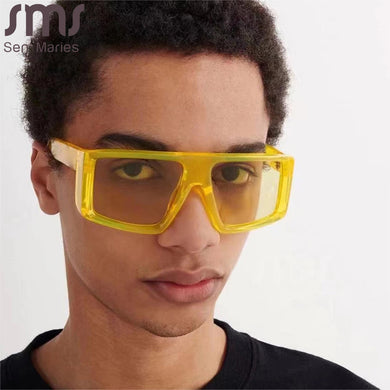 Square Sunglasses Men Women Oversized Retro Sun Glasses Candy Color Shades UV400  Punk Big Frames Gafas De Sol Eyewear