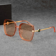 Carica l&#39;immagine nel visualizzatore di Gallery, Occhiali da sole quadrati Donna Designer di marca Occhiali da sole Donna Montatura grande Montatura in metallo Specchio sfumato Oculos De Sol Feminino