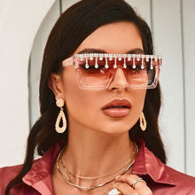 Load image into Gallery viewer, Square Sunglasses Women 2023  Tassel Sunglasses Men Oversized Glasses Shades UV400 Oculos