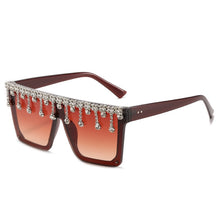 Carica l&#39;immagine nel visualizzatore di Gallery, Occhiali da sole quadrati Donna 2023 Occhiali da sole con nappa Uomo Occhiali oversize Tonalità UV400 Oculos 