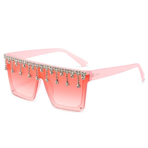 Occhiali da sole quadrati Donna 2023 Occhiali da sole con nappa Uomo Occhiali oversize Tonalità UV400 Oculos 