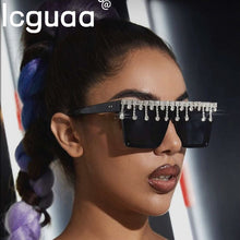 Load image into Gallery viewer, Square Sunglasses Women 2023  Tassel Sunglasses Men Oversized Glasses Shades UV400 Oculos