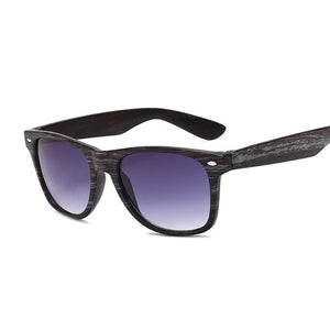 Square Sunglasses Women Designer  Man/Women Black Sun Glasses Male Female Classic Vintage Imitation Wood Grain