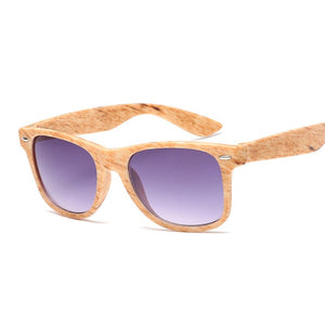 Square Sunglasses Women Designer  Man/Women Black Sun Glasses Male Female Classic Vintage Imitation Wood Grain