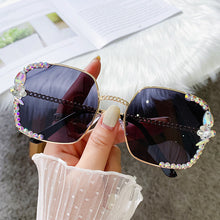 Load image into Gallery viewer, Square Sunglasses Women Brand Designer  Rhinestone Sun Glasses Clear Lens Vintage Shades Gafas De Sol