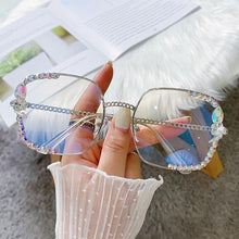 Load image into Gallery viewer, Square Sunglasses Women Brand Designer  Rhinestone Sun Glasses Clear Lens Vintage Shades Gafas De Sol