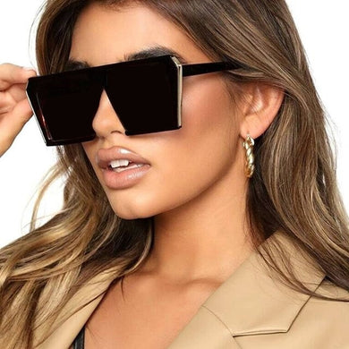 Occhiali da sole quadrati da donna di marca grandi occhiali da sole neri tonalità di specchio femminili da donna Oculos De Sol Feminino 